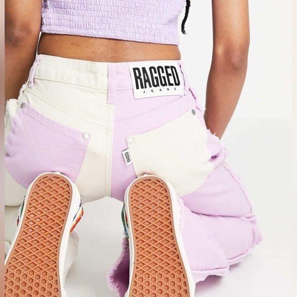 Ragged Priest Straight Leg Wonder Jeans 2 Tone Bicolor Beige Lilac Sz 26 - Picture 15 of 16